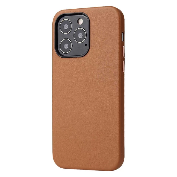iPhone 13 Pro Max Kılıf Eyzi Kadife İç Yüzey Suni Deri Kılıf - 6