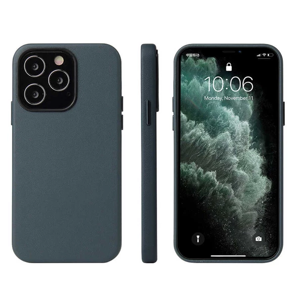 iPhone 13 Pro Max Kılıf Eyzi Kadife İç Yüzey Suni Deri Kılıf - 8