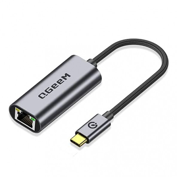 Qgeem USB Type-C to RJ45 Gigabit Ethernet Dönüştürücü Çoklayıcı Adaptör