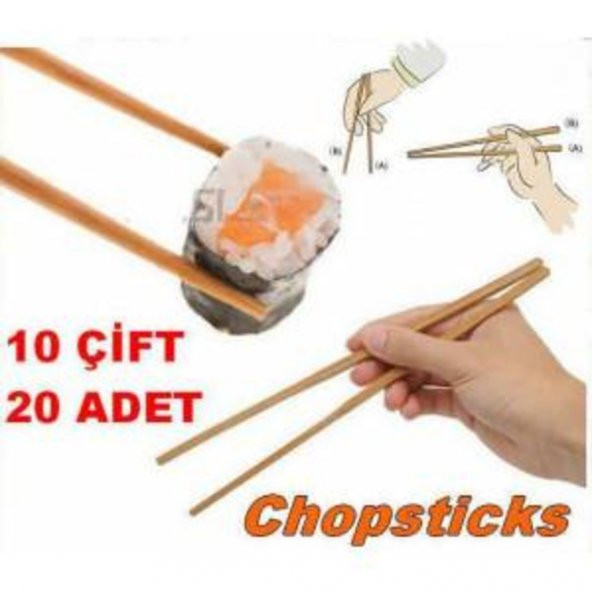 Çin Çubukları Japon Çubukları Yemek Çubuğu 20 Çift Çubuk - 2