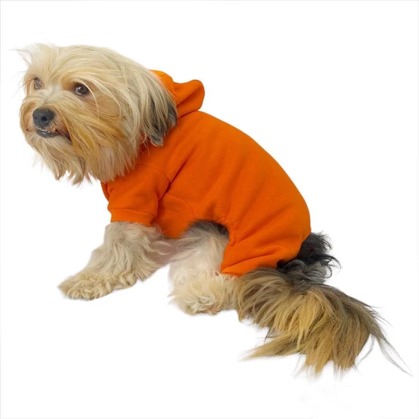 Pro Orange Polar Kapşonlu Köpek Tulumu Kıyafeti - 4
