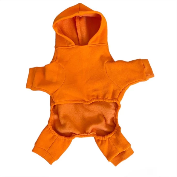 Pro Orange Polar Kapşonlu Köpek Tulumu Kıyafeti - 5