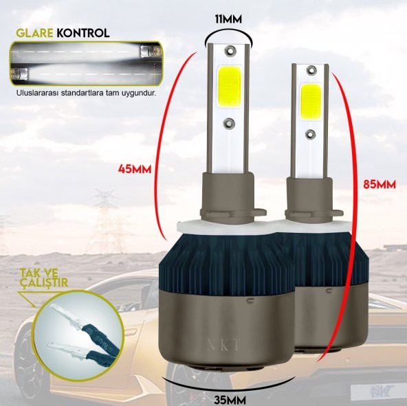 NKT GROUP H27 Led Xenon Far Aydınlatma Seti Şimşek Etkili H 27 - Resim 3