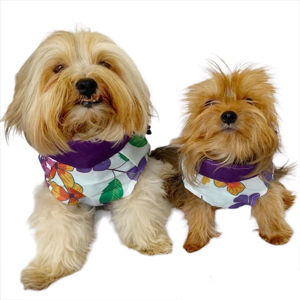 Flower Power Çantalı Su itici Yağmurluk Köpek Yağmurluğu - 4