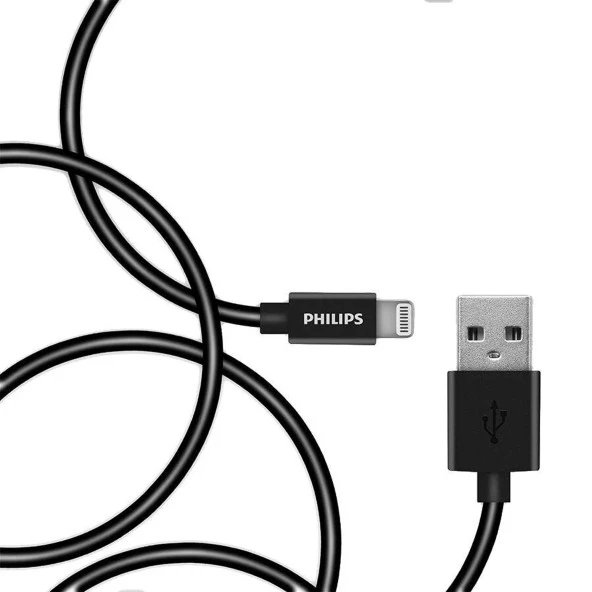 Philips Apple Mfi Lisanslı UsbA to Lightning Hızlı Şarj ve Data Kablosu 1.2m Siyah DLC3104V - Resim 2
