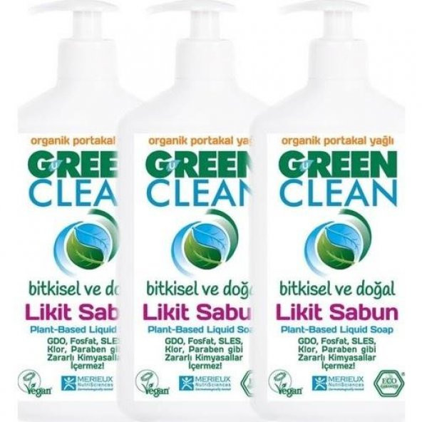 U Green Clean Sıvı El Sabun Portakal 500 ml - 3 Adet