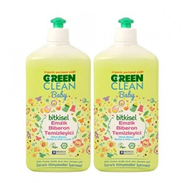 U Green Clean Baby Emzik, Biberon ve Oyuncak Temizleyici 500 ml - 2 Adet