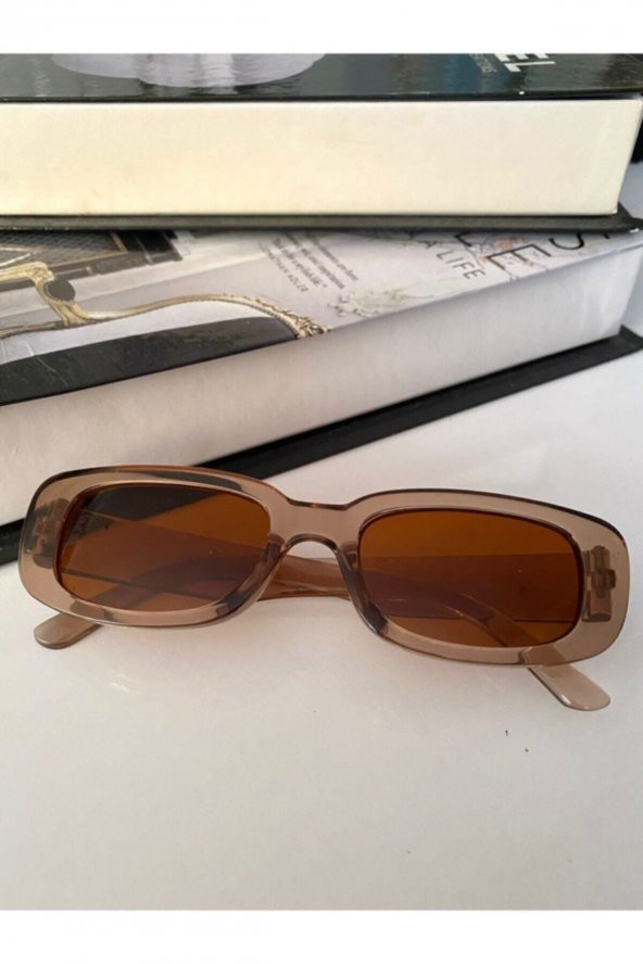 Chunky Frame Vintage Bal Rengi Unisex Güneş Gözlüğü