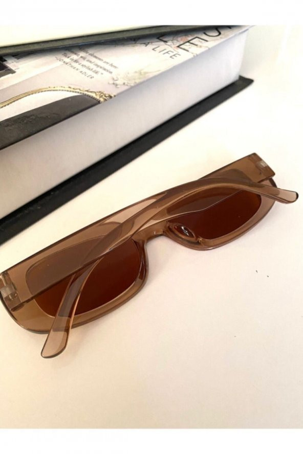 Chunky Frame Vintage Bal Rengi Unisex Güneş Gözlüğü - 2