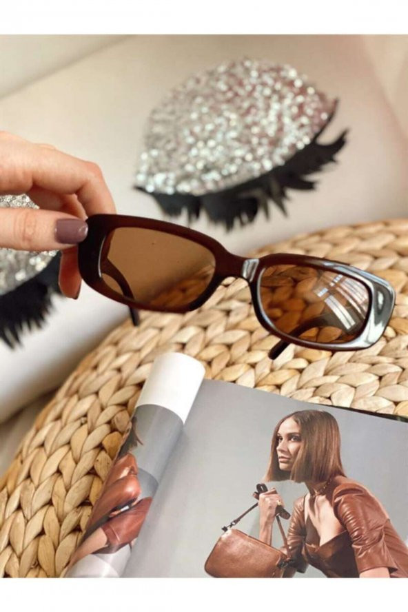 Chunky Frame Vintage Kahverengi Güneş Gözlüğü