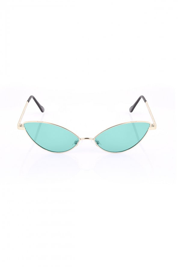 POLO55 Siyah Gold Metal Çerçeveli Küçük Oval Retro Güneş Gözlüğü - 3