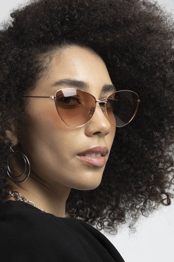 POLO55 Metal Çerçeve Cateye Kadın Güneş Gözlüğü PL22KG009R003 ürün görseli