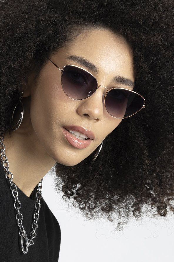 POLO55 Metal Çerçeve Cateye Kadın Güneş Gözlüğü PL22KG009R002 - Resim 2