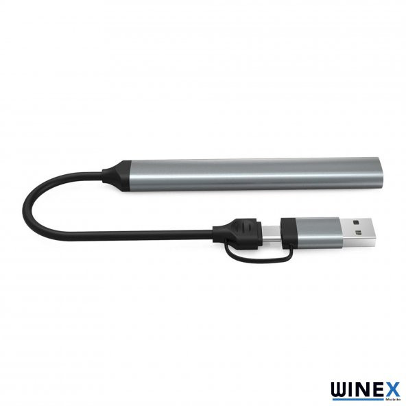 Winex 5in1 UsbA ve Type-C To UsbA 3.01, TF, SD Çoklayıcı Hub Adaptör - 4