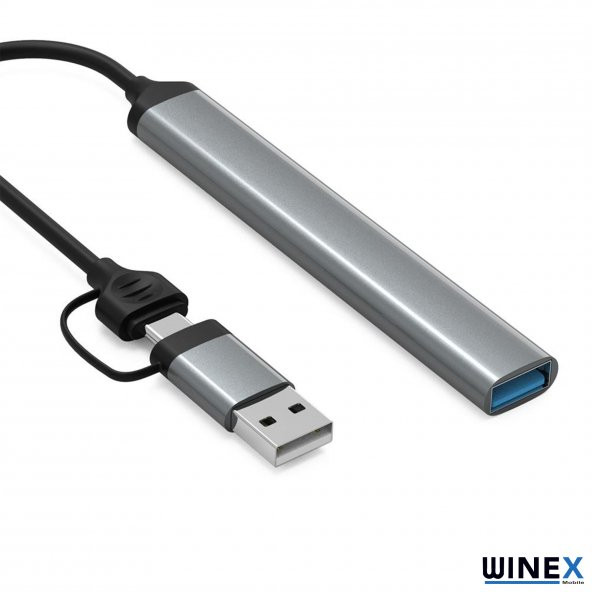 Winex 5in1 UsbA ve Type-C To UsbA 3.01, TF, SD Çoklayıcı Hub Adaptör - 6