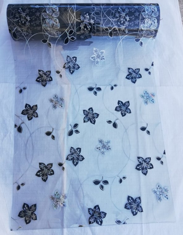 ŞEFFAF DESENLİ  80cm x 110cm GÜLÜN PP MASA ÖRTÜSÜ 1.7mm KALIN PVC KAYMAZ MASA ÖRTÜSÜ