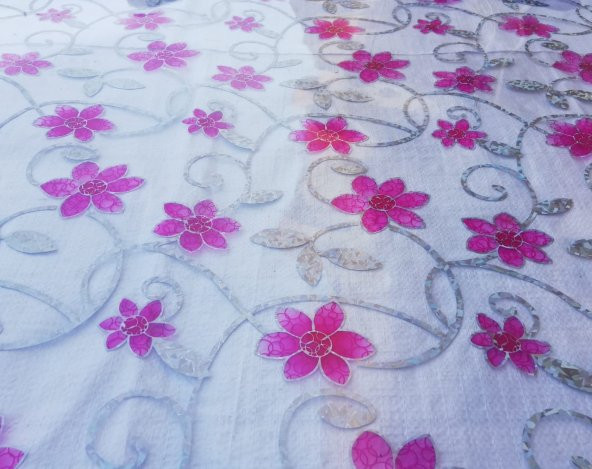 ŞEFFAF DESENLİ  100cm x 200cm MASA ÖRTÜSÜ 1.7mm KALIN PVC KAYMAZ MASA ÖRTÜSÜ