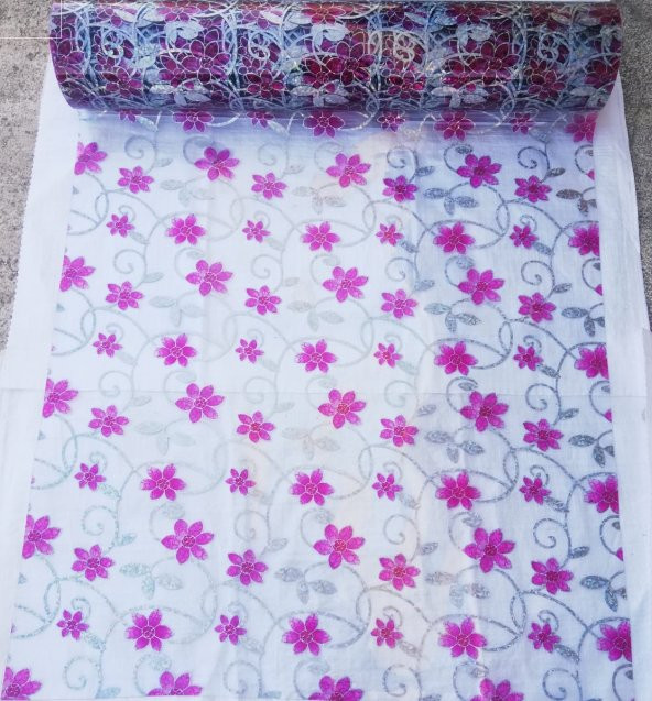 ŞEFFAF DESENLİ 100cm x 130cm MASA ÖRTÜSÜ 1.7mm KALIN PVC KAYMAZ MASA ÖRTÜSÜ GÜL - 2