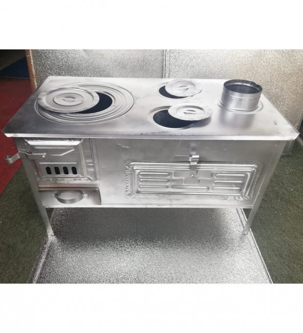 BEYAZ BAHÇE TİPİ SAC KUZİNE SOBA