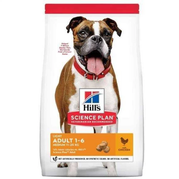 Hills Science Plan Adult Light Tavuklu Yetişkin Köpek Maması 14 Kg