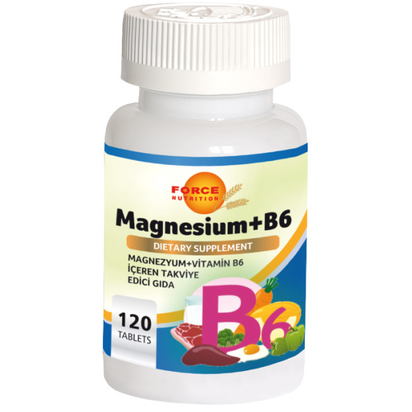 Force Nutrition Magnesium Vitamin B6 Magnezyum 120 Tablet