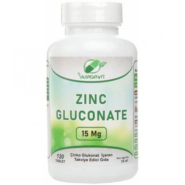 Yurdavit Çinko Glukonat Zinc Gluconate 120 Tablet