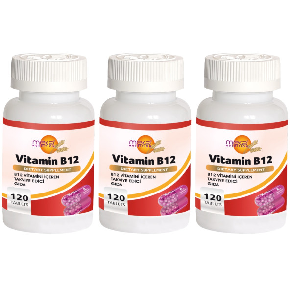 Meka Nutrition Vitamin B12 1000 Mcg 3X120 Tablet B Vitamini