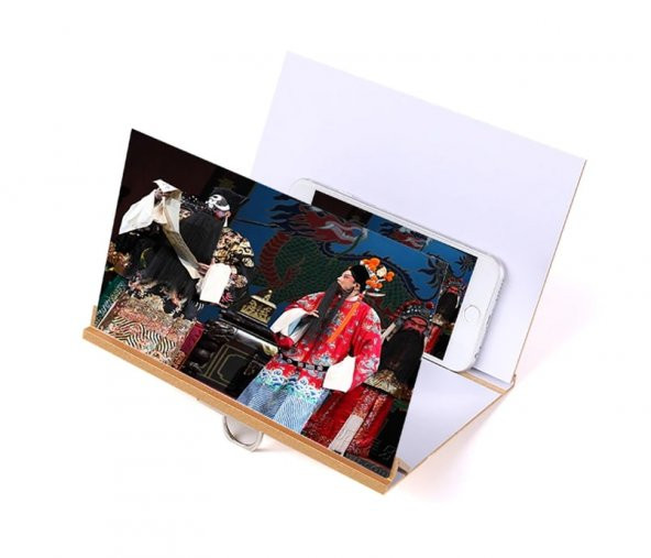 Ahşap Telefon Büyüteci Cep Telefonu Ekran Büyütücü - 4