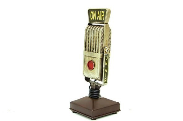 Dekoratif Metal Mikrofon Obje Biblo Vintage Hediyelik - 2