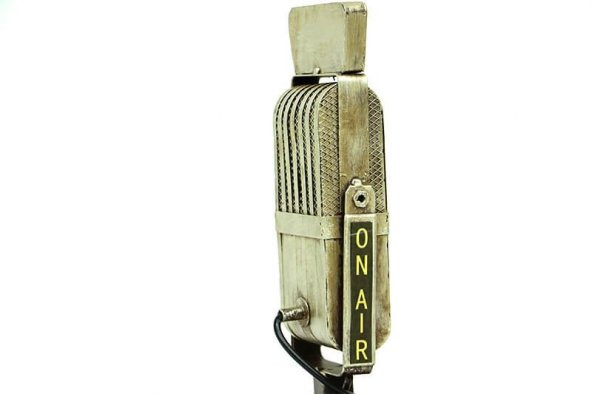 Dekoratif Metal Mikrofon Obje Biblo Vintage Hediyelik - 4