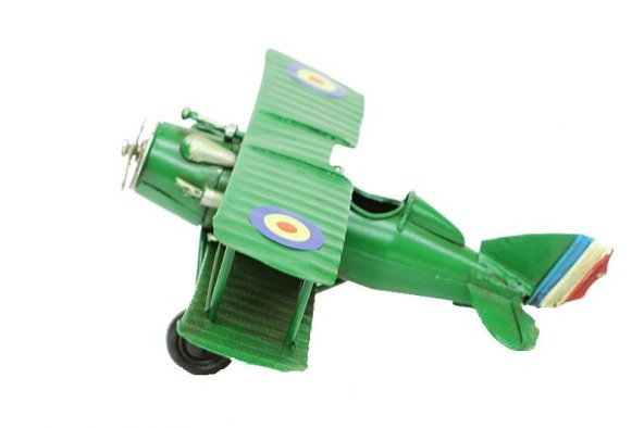 Dekoratif Metal Uçak Çift Kanatlı Dekoratif Biblo Hediyelik - 3