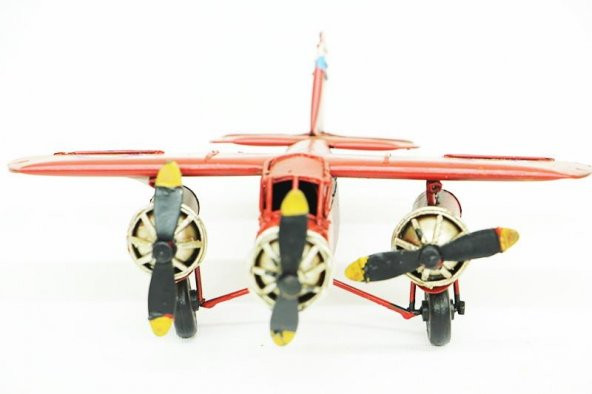 Dekoratif Metal Uçak Vintage Biblo Dekoratif Ev Ofis Hediyelik - 3