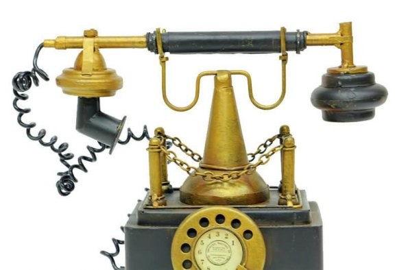 Dekoratif Metal Telefon Kumbaralı Biblo Hediyelik - 2