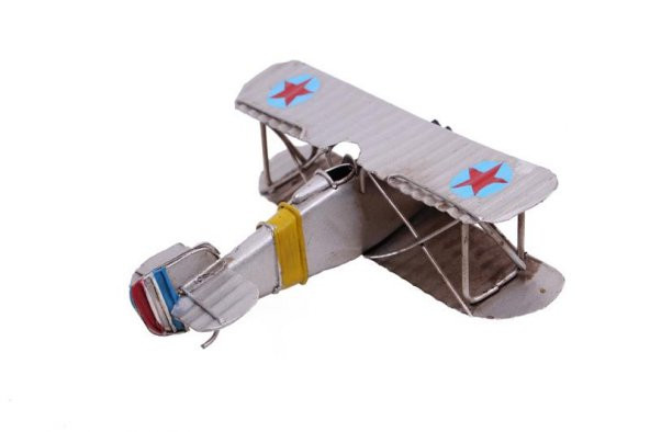 Metal Uçak Çift Kanatlı Biblo Dekoratif Hediyelik - Resim 3