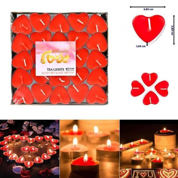 Tealight Kalp Mum Dekoratif Hediyelik