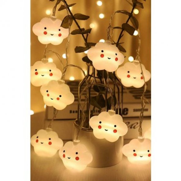 10lu Gülen Bulut Led 2Metre Dekoratif Hediyelik ürün görseli