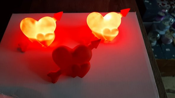 Kalp Işık 12li Led Aydınlatma Dekoratif Hediyelik