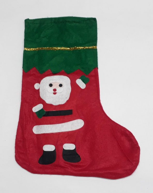 Noel Babalı Baskılı Elyaf Çorap 17*36 cm