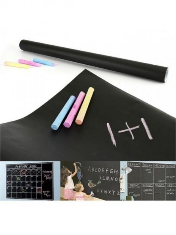 Yapışkanlı Kara Tahta Yazı Tahtası Sticker Blackboard - 4