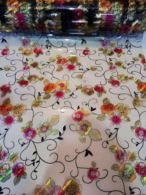 ŞEFFAF MASA ÖRTÜSÜ 1,4 mm 80 cm x 130 Kalın DESENLİ Pvc Kaymaz Masa Örtüsü Koruyucu 80 CM X 130 CM - 2