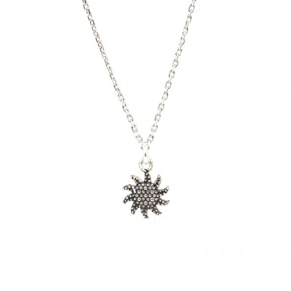 925 Ayar Gümüş Güneş Kolye, Minik - Resim 2