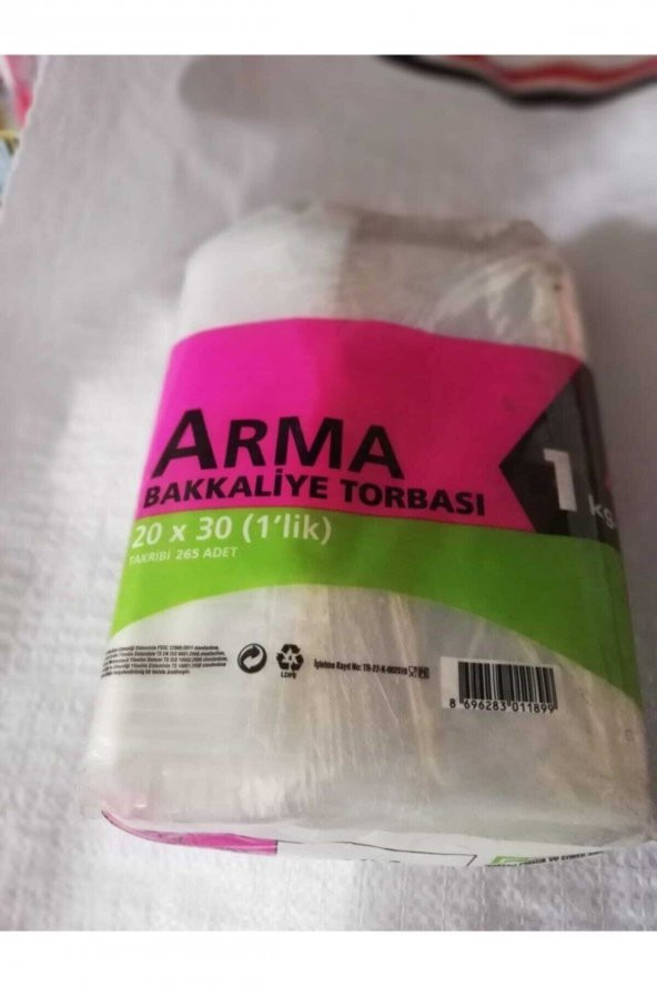 ARMA  ŞEFFAF Bakkaliye torbası (poşeti) 1lik 20x30