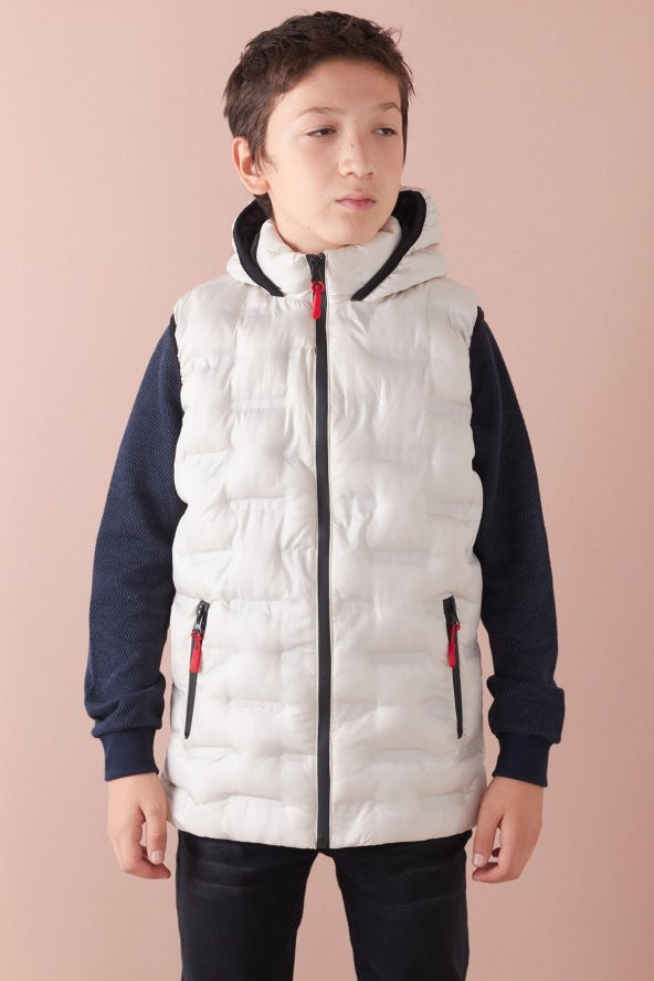 Erkek Çocuk Desenli Kapüşonlu Şişme Yelek 14582 - 4