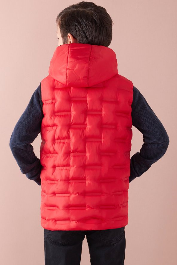 Erkek Çocuk Desenli Kapüşonlu Şişme Yelek 14582 - 10