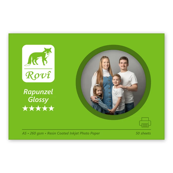 Rovi Rapunzel Parlak Fotoğraf Kağıdı 260gsm 50yp A5 ürün görseli 1