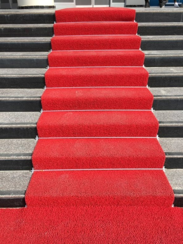 COLOURMAT Kaydırmaz Kaymaz Yolluk Karmaşık Halı Kıvırcık Paspas 1m X 15m (KIRMIZI) - Resim 2