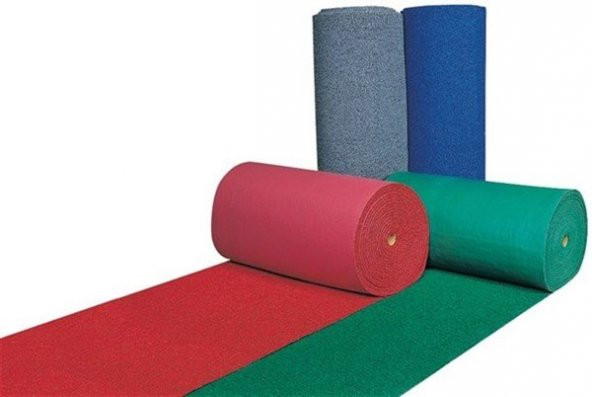 COLOURMAT Kaydırmaz Kaymaz Yolluk Karmaşık Halı Kıvırcık Paspas 1m X 1m (MAVİ) - 2