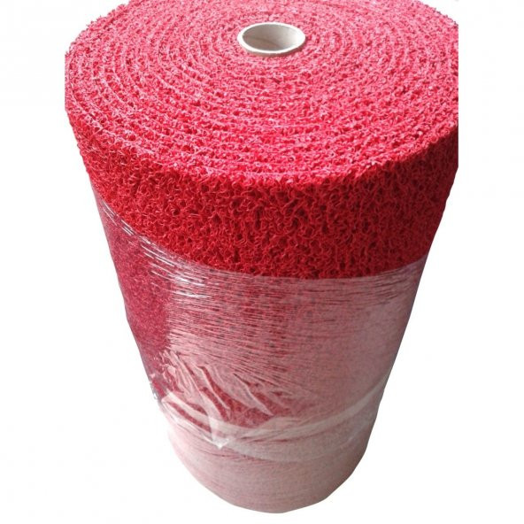COLOURMAT Kaydırmaz Kaymaz Yolluk Karmaşık Halı Kıvırcık Paspas 1m X 1m (KIRMIZI) - 3