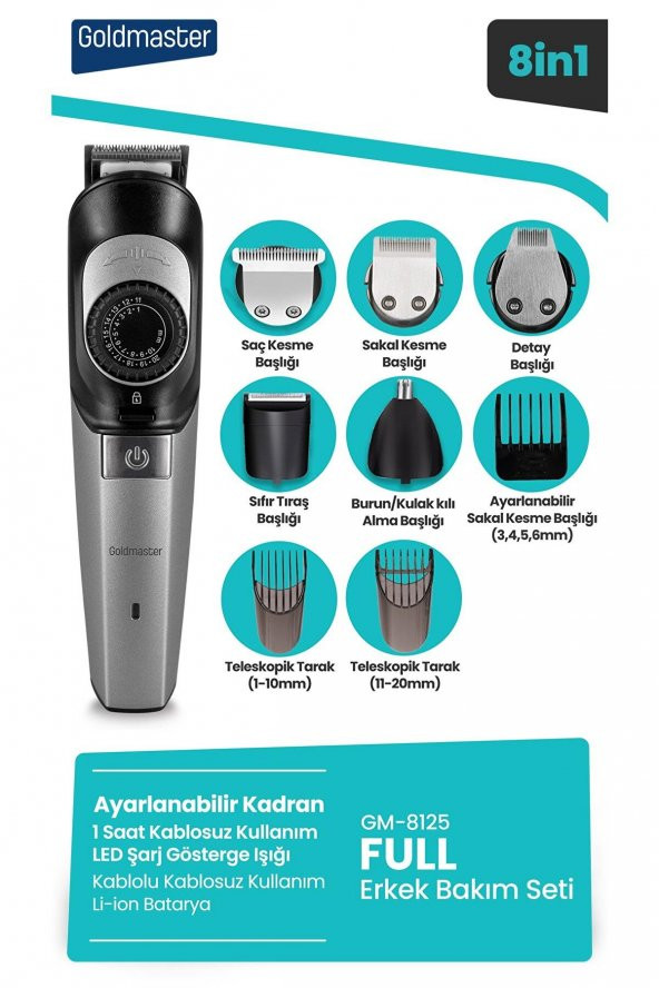 GOLDMASTER GM-8125 FULL ERKEK BAKIM SETİ - 6