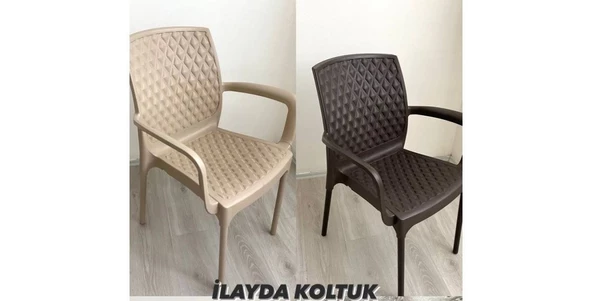 Seta  İlayda Koltuk Sandalye 4 adet kahverengi ve krem